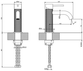 Miscelatore lavabo monocomando senza scarico steel brushed 239 Cesello 54402 Gessi