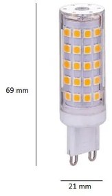 Vivida bulbs led g9 7w 629 lm (360°)  3000k 21x69mm 2pcs blister