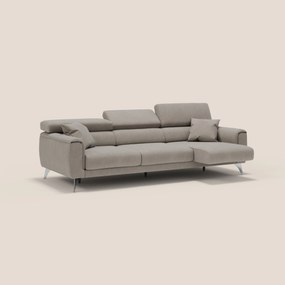 Caravaggio divano con 3 sedute allungabili indipendenti e poggiatesta reclinabili in tessuto impermeabile T02 beige