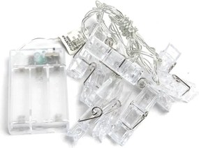 Aigostar - Catena decorativa LED con mollette 20xLED/3xAA 3,3m bianco caldo