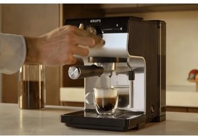 Krups - Macchina da caffè a leva per two tazze AUTHENTIC 1450W/230V grigio