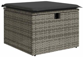 Set divani da giardino 7 pz con cuscini grigio in polyrattan
