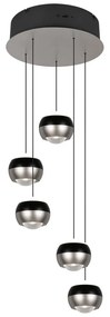 Lampadario LED nero e argentato ø 30 cm Orbit – Trio Select