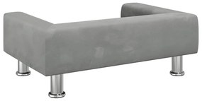 Divano per bambini grigio chiaro 70x45x26,5 cm in velluto