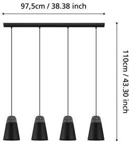 Eglo 99545 - Lampadario su corda  CANTERRAS 4xE27/40W/230V