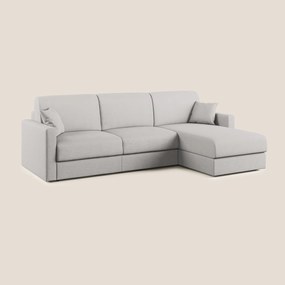 Chris Divano letto angolare con penisola in microfibra smacchiabile T11 grigio chiaro