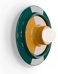 Applique Deco Voilà Ceramica Verde Petrolio Giallo 1 Luce E27