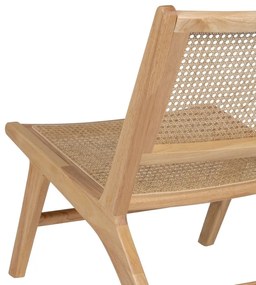 Poltrona con schienale in rattan in colore naturale - Ixia