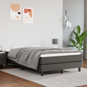 Giroletto A Molle Con Materasso Grigio 120x200 Cm İn Similpelle /