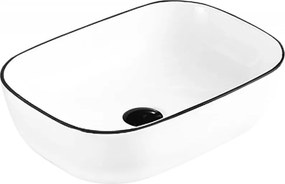 Mexen Rita lavabo da appoggio 45 x 32 cm, bianco/nero bordo - 21084507