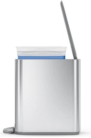 Cestino per rifiuti in acciaio con piedini in argento opaco 5 l - simplehuman