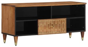 Mobile Porta Tv 100x33x46 Cm İn Legno Massello Di Mango /