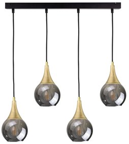Lampadario a sospensione con filo LACRIMA SMOKY 4xE27/60W/230V