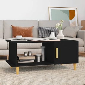 Tavolino Da Salotto Nero 90x50x40 Cm İn Legno Multistrato /