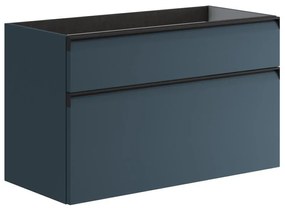 Mobile da bagno sotto lavabo Fusion blu opaco L 99.5 x H 60 x P 45.5 cm 2 cassetti, lavabo non incluso
