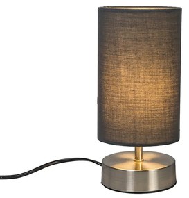 Lampada da tavolo moderna grigia con acciaio - Milo 2