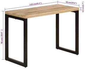 Tavolo da Pranzo 110x50x76 cm in Legno Massello di Mango