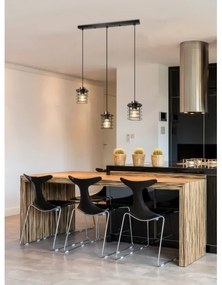 Lampadario a sospensione con filo GLOB 3xE27/40W/230V nero