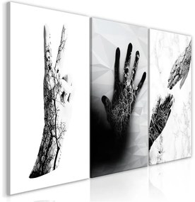 Quadro Female Hands (3 Parts)  Colore bianco e nero, Dimensioni e Misure 120x60