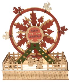 Ruota panoramica in legno 25x12x29 cm decorazione di Natale