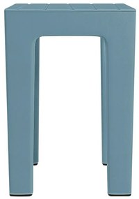 Sgabello bagno Lello multiuso turchese cobalto effetto legno
