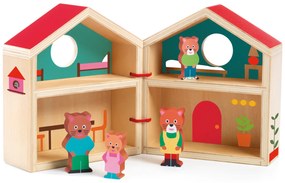 Mini casa di legno con animali