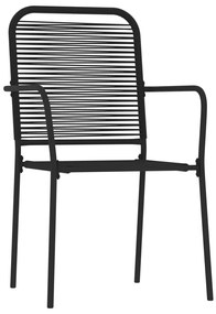 Set mobili da pranzo per giardino 7 pz nero