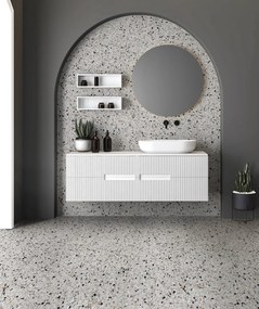 Gres Porcellanato Effetto Pietra Terrazzo Bianco 60X60 - Emyw1131