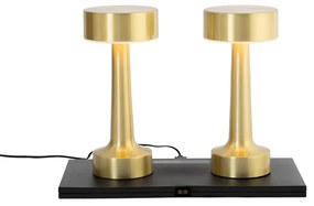 Set di 2 lampade da tavolo ricaricabili oro RGBW - Isobel