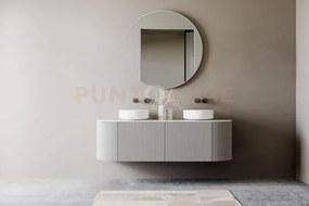 Britney specchio da parete rotondo con cornice sporgente d.80cm arg...