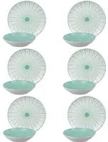 Servizio 12 piatti porcellana decoro ottanio Hipnotic