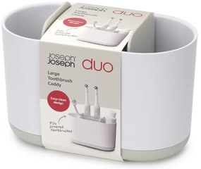 Bicchiere di plastica bianco per spazzolini da denti Duo - Joseph Joseph