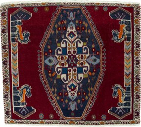 Shiraz Tappeto persiano 60 x 60 Rosso (Iran) Annodato A Mano