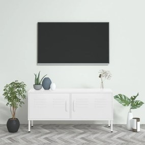 Mobile Tv Bianco 105x35x50 Cm İn Acciaio /