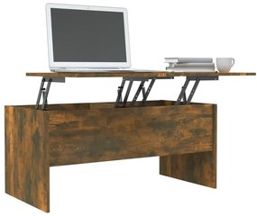 Tavolino salotto rovere fumo 102x50,5x46,5 cm legno multistrato