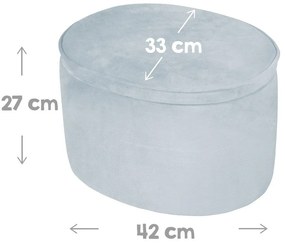 Pouf per bambini in velluto azzurro Lil Sofa - Roba