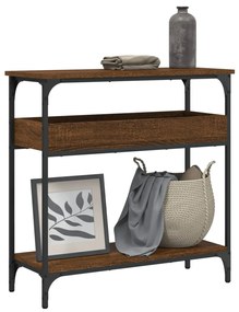 Tavolo consolle ripiano rovere marrone 75x29x75cm multistrato