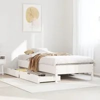 Letto senza Materasso Bianco 90x190 cm in Legno Massello Pino 3301732