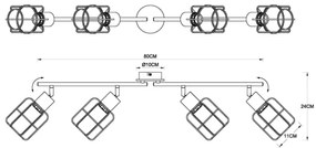 Globo 54037-4 - Faretto WILLA 4xE27/40W/230V