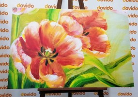 Quadro su tela – Tulipani rossi in stile vintage