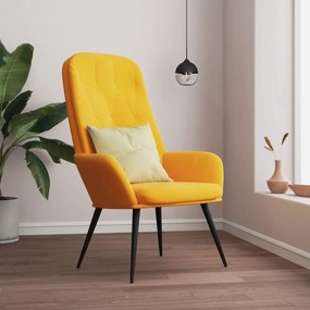 Sedia Relax Giallo Senape İn Velluto /