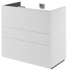 Mobile da bagno a terra sotto lavabo L 90 x H 84 x P 48 cm bianco laccato, 3 cassetti SENSEA Neo
