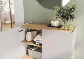 Armadietto color crema con effetto rovere 74x105x33 cm Alviano – Germania