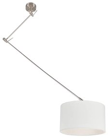 Lampada a sospensione in acciaio con paralume 35 cm bianco regolabile - Blitz