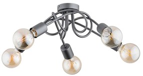 Lampadario a plafone INTER 5xE27/15W/230V grigio