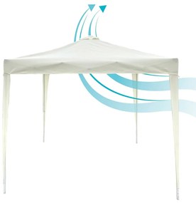 Gazebo Aktive 300 x 250 x 300 cm Stoffa Acciaio Bianco