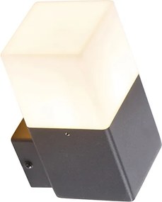Lampada da parete per esterni nera con diffusore opalino bianco IP44 - Denmark