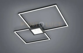 Hydra plafoniera led metallo antracite doppio quadrato+luce central...