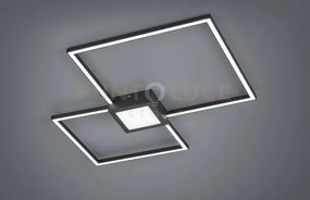 Plafoniera led hydra metallo doppio quadrato 676210342 antracite