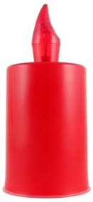 Candela LED/2xAA bianco caldo 10,8 cm rosso